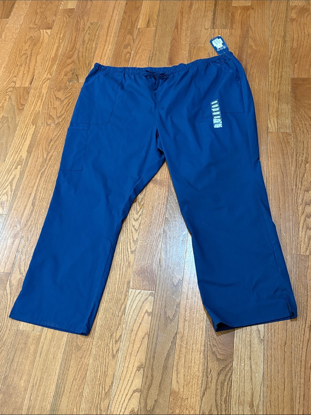 Men's scrub Cargo Pants in Deep Blue with Drawstring Waist